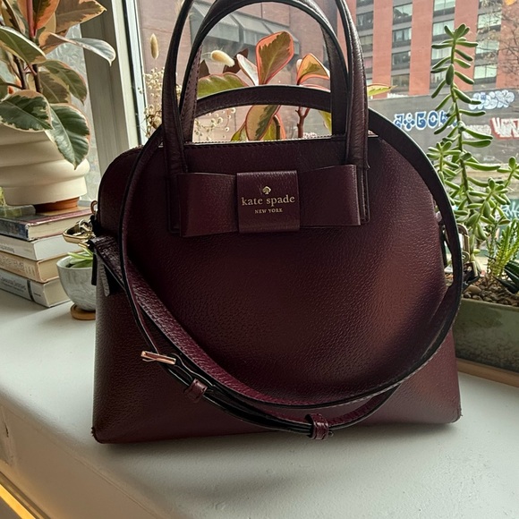 Kate Spade Burgundy Leather Handbag - Picture 7 of 8